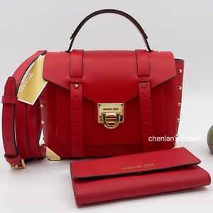 ✨NeW! Michael Kors Manhattan MD Satchel Set